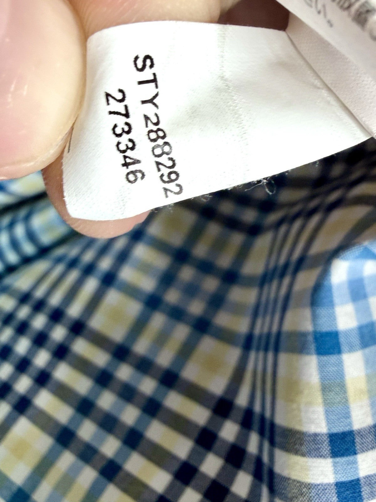 LL Bean Shirt Mens Medium White Blue Yellow Plaid Button Up Long Sleeve Cotton