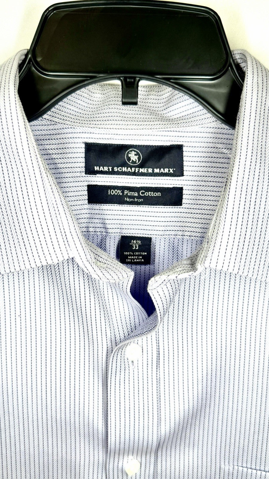 Hart Schaffner Marx Men's Long Sleeve Striped Shirt Cotton Multicolor 16.5-33