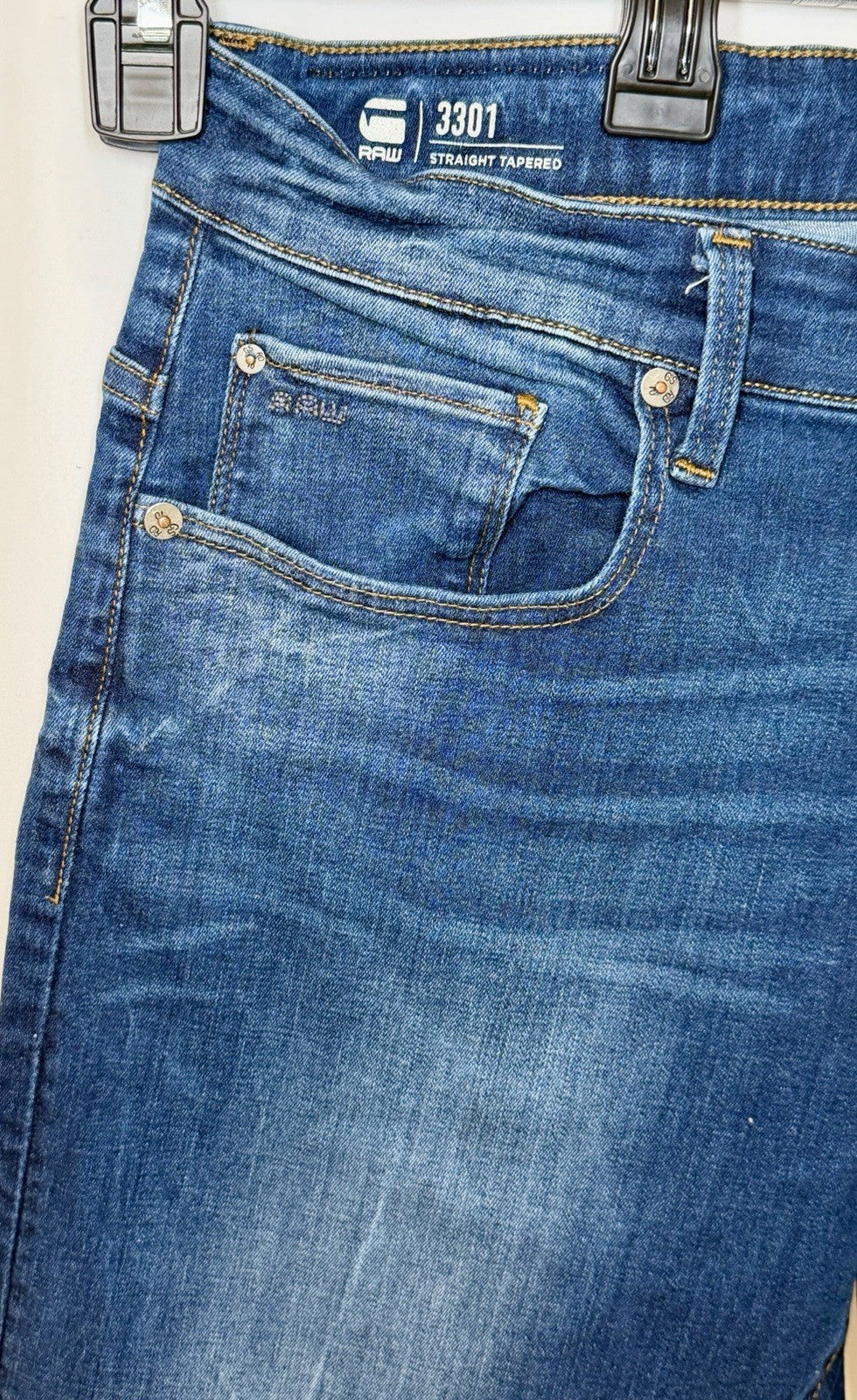 G-STAR RAW Men’s 3301 Straight Tapered / Slim/Skinny Jeans Size W34 L30 (34x30)
