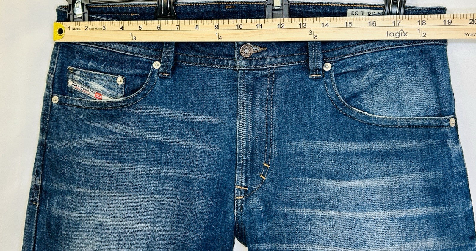 Diesel Jeans Thavar Men’s 34x33 Slim Skinny Fit Dark Wash (34x31 Measured)