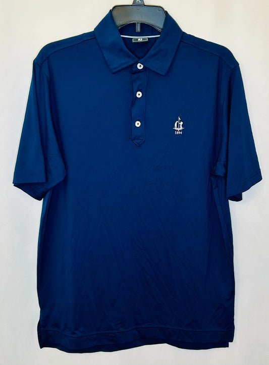 FootJoy Polo Shirt Mens Small Blue Short Sleeve Golf R 1947 Performance Stretch