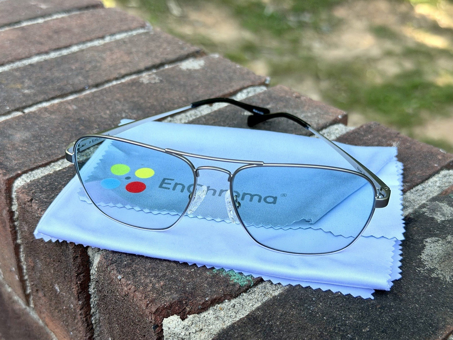 EnChroma Cx1 Indoor Color Blind Glasses Aviator Silver Frame Metal Cx1.00281