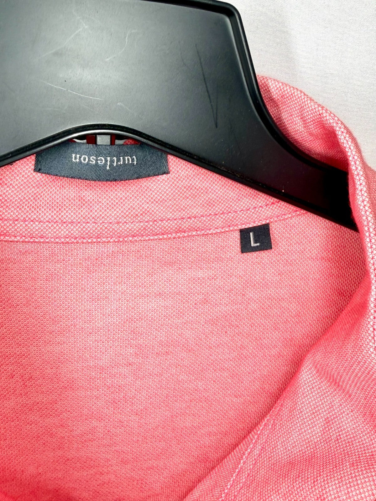 Turtleson Quarter Zip Pullover Mens Large Pink Salmon Heathered Golf Sweater L