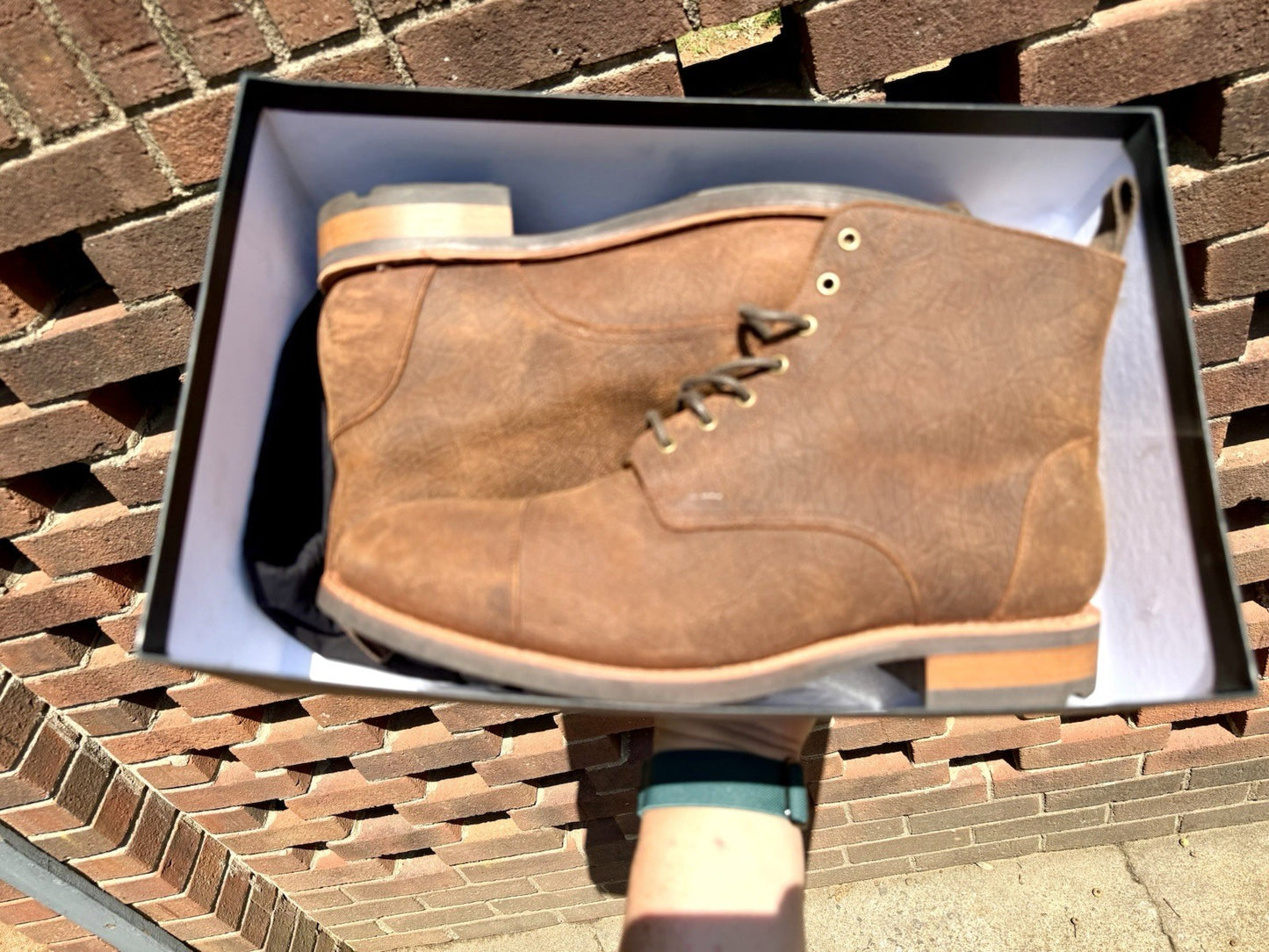 TAFT The Dragon Men Boots Size 10 Rust Brown Textured Leather Cap Toe NIB 952029