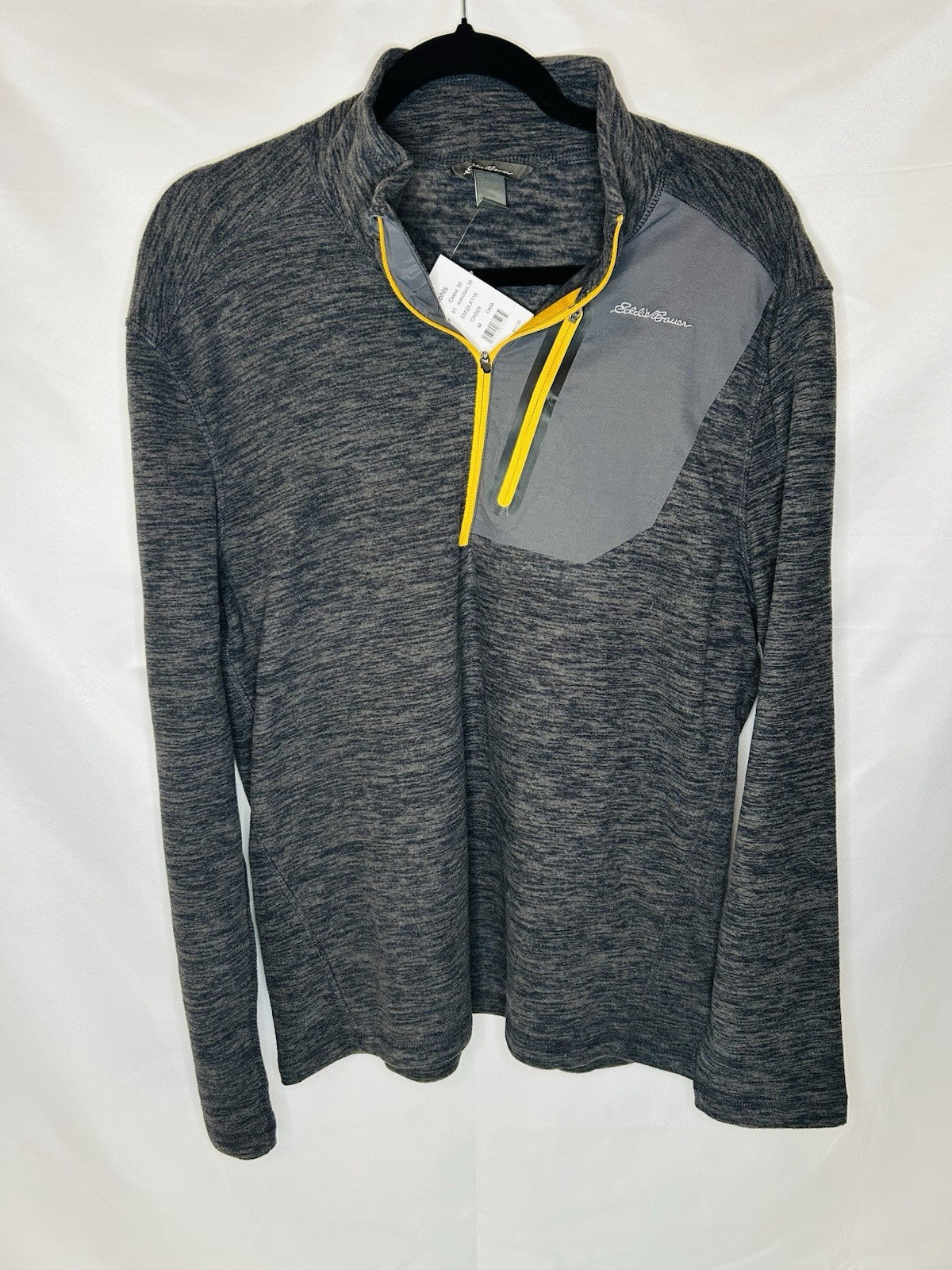 NWT Eddie Bauer First Accent Quarter Zip Jacket Men Cinder Gray M Fleece