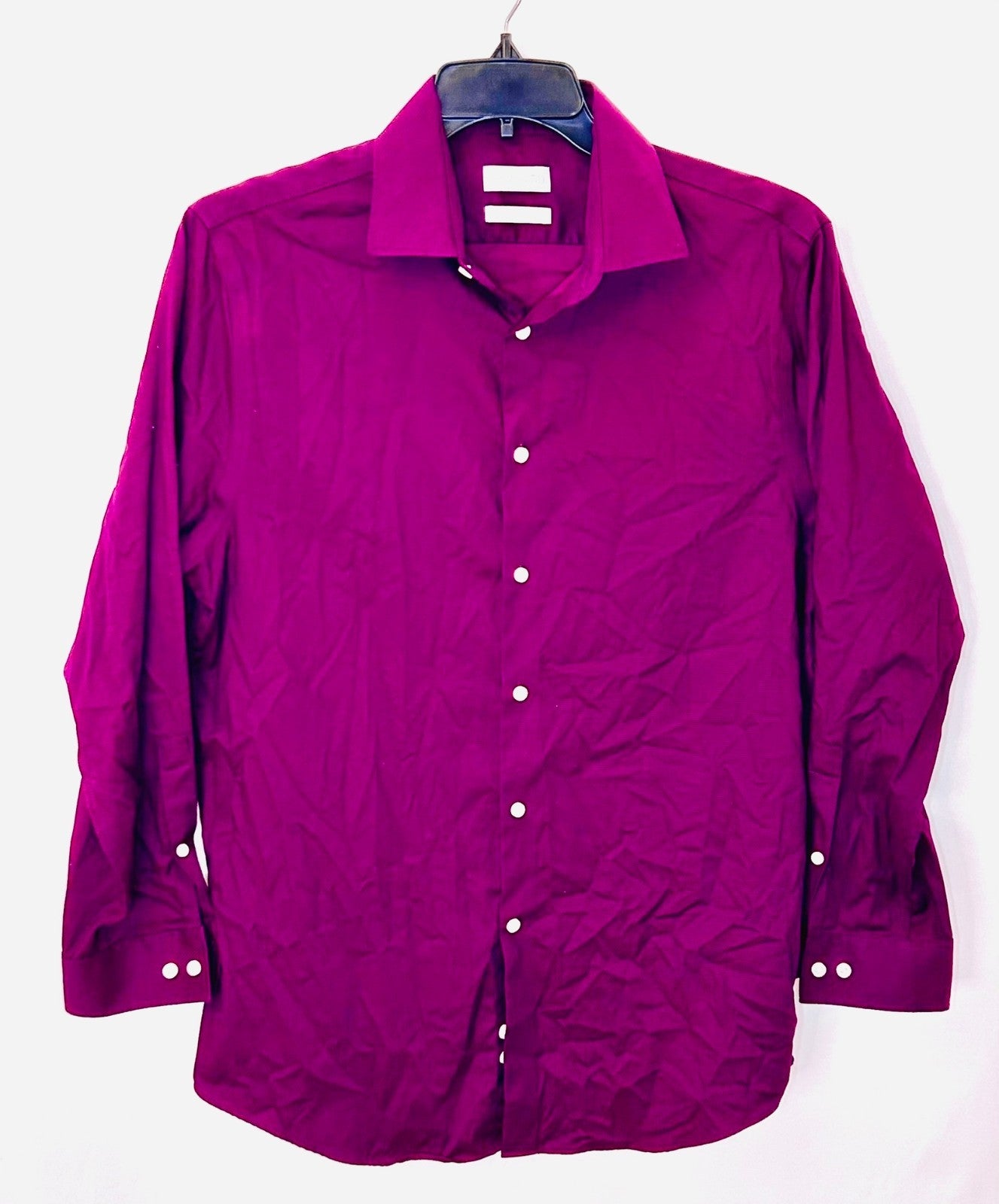 Michael Kors Men's Reg Fit Airsoft Stretch Non-Iron Wine Color/ Large 16.5-32/33