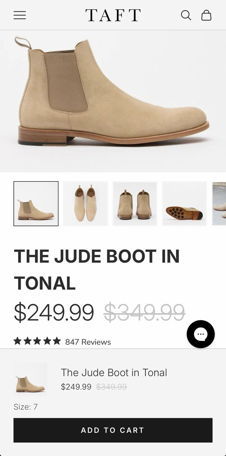 Taft The Judge Boot in Tonal-Men’s Size 43 (US Size 10-10.5) / $349 Retail New!