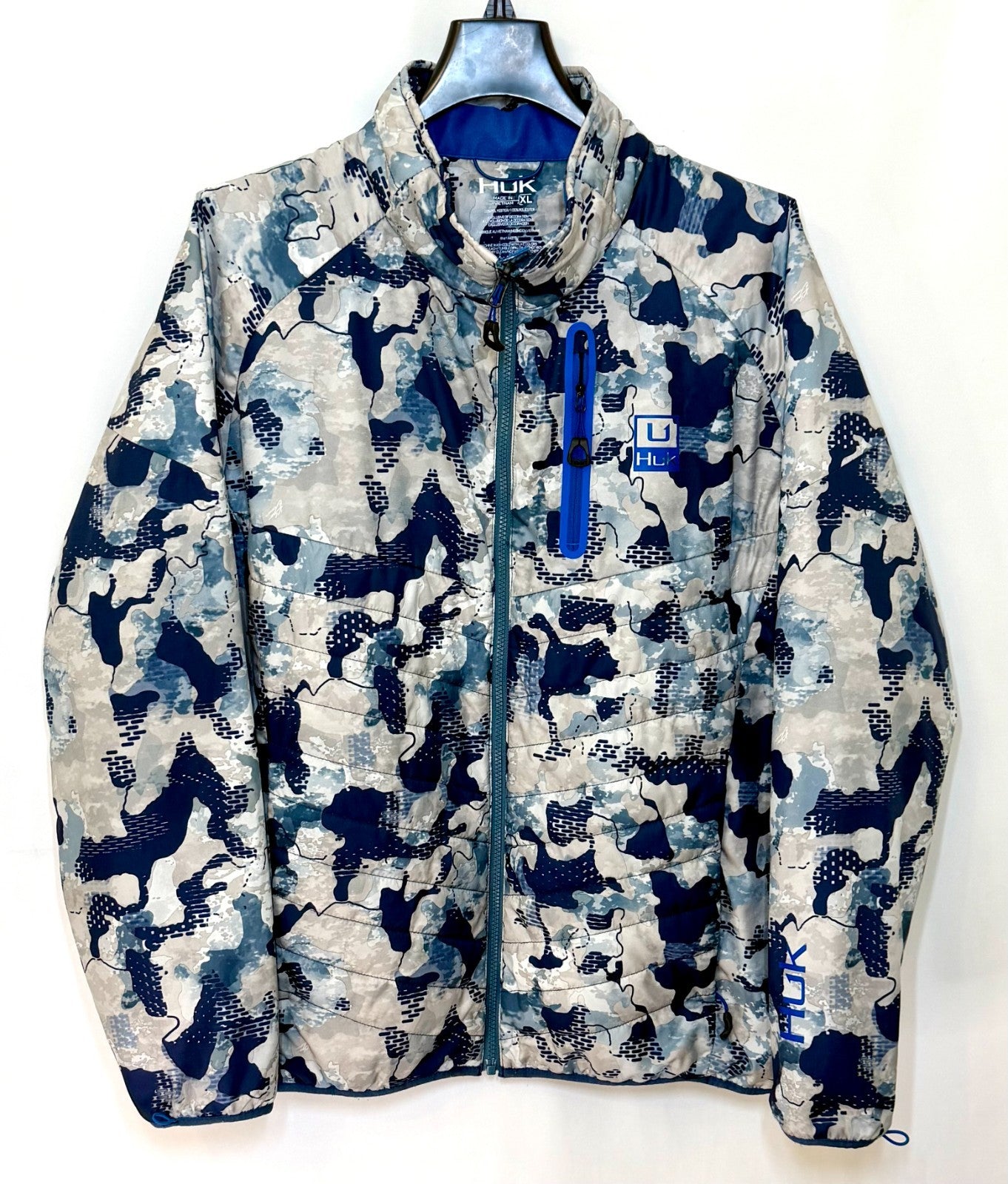 Huk Men's Icon X Puff Blue Camo Insulated Jacket / Size XL / $160 Retail