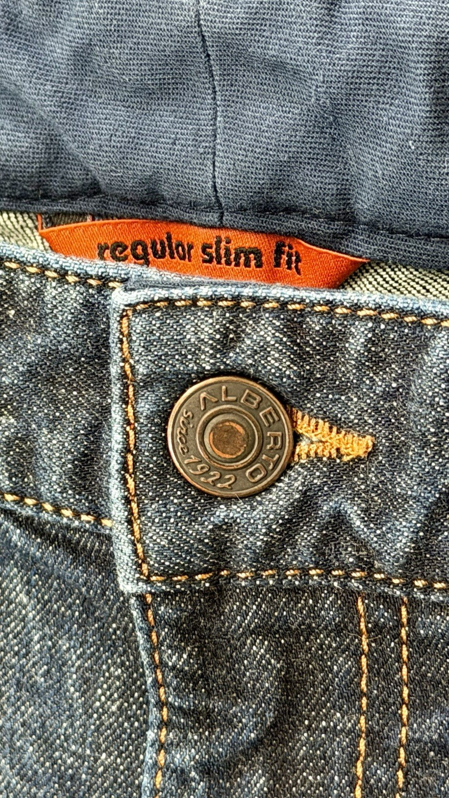 Alberto Pipe Regular Slim Fit Denim Blue Dark Wash 38x30 (Tag 38x34) $245 Retail