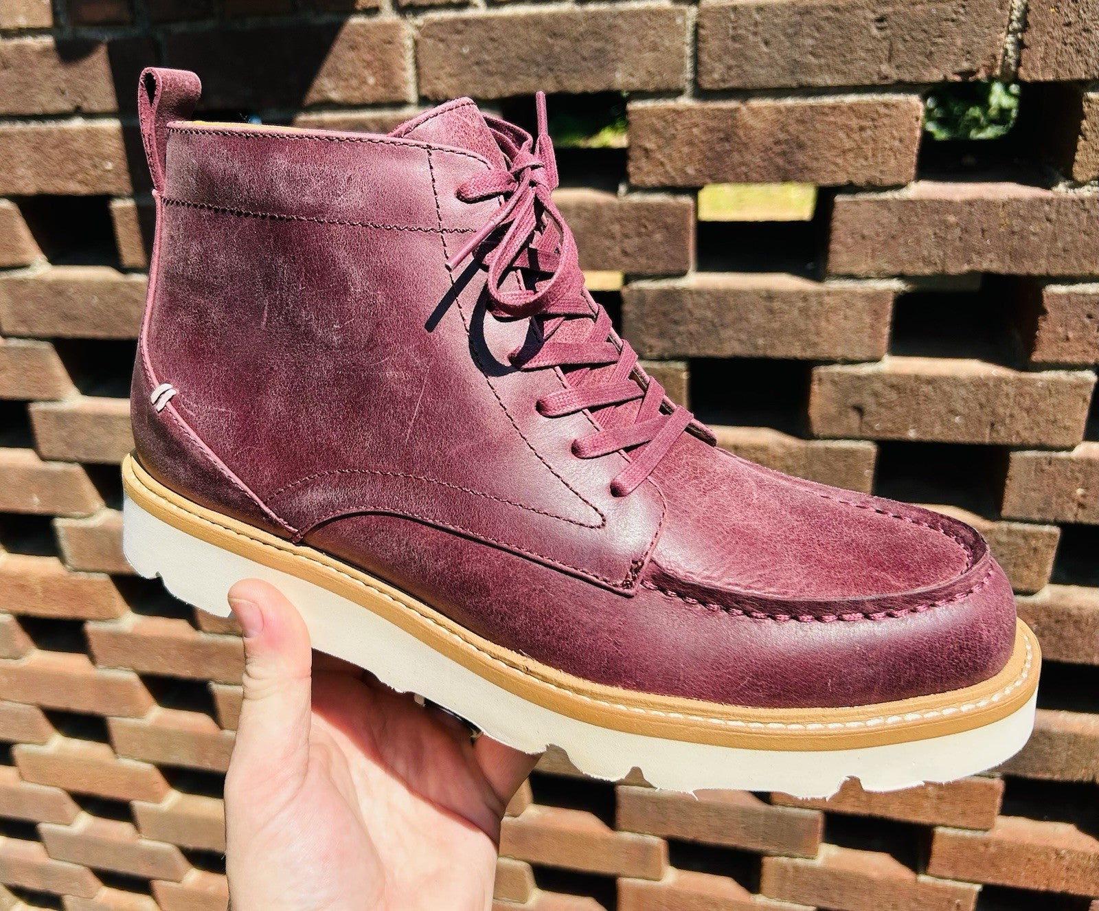 Label Go-To Moc Boot | Burgundy/Cloud Cream | Size M11 & W12.5