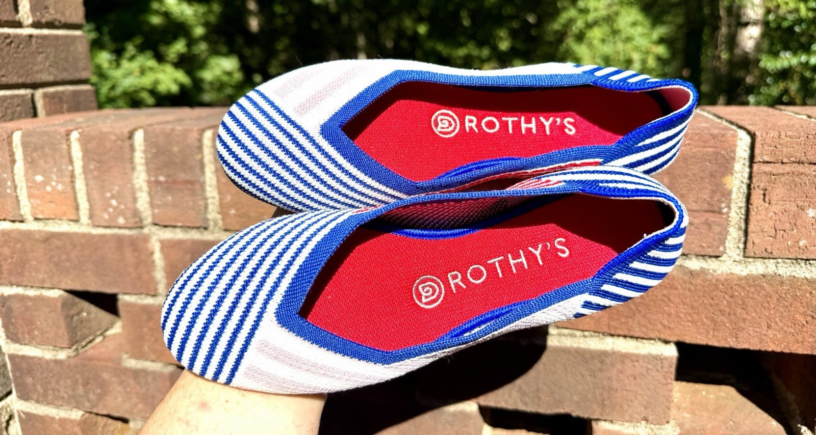 NWOT ROTHY’S Pink Mixed Stripe Flat Rare Retired Size US 6.5