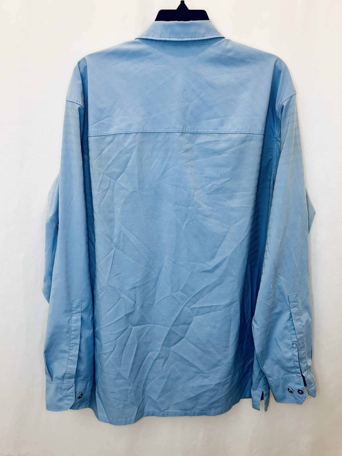 World Wide Sportsman Light Blue Long Sleeve Fisherman Button Up Shirt Men’s XL