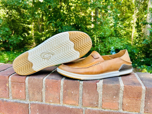 Men's Olukai Kakaha Fox/Fox Leather Slip-on Shoes US Size Men’s 12 ($130 Retail)