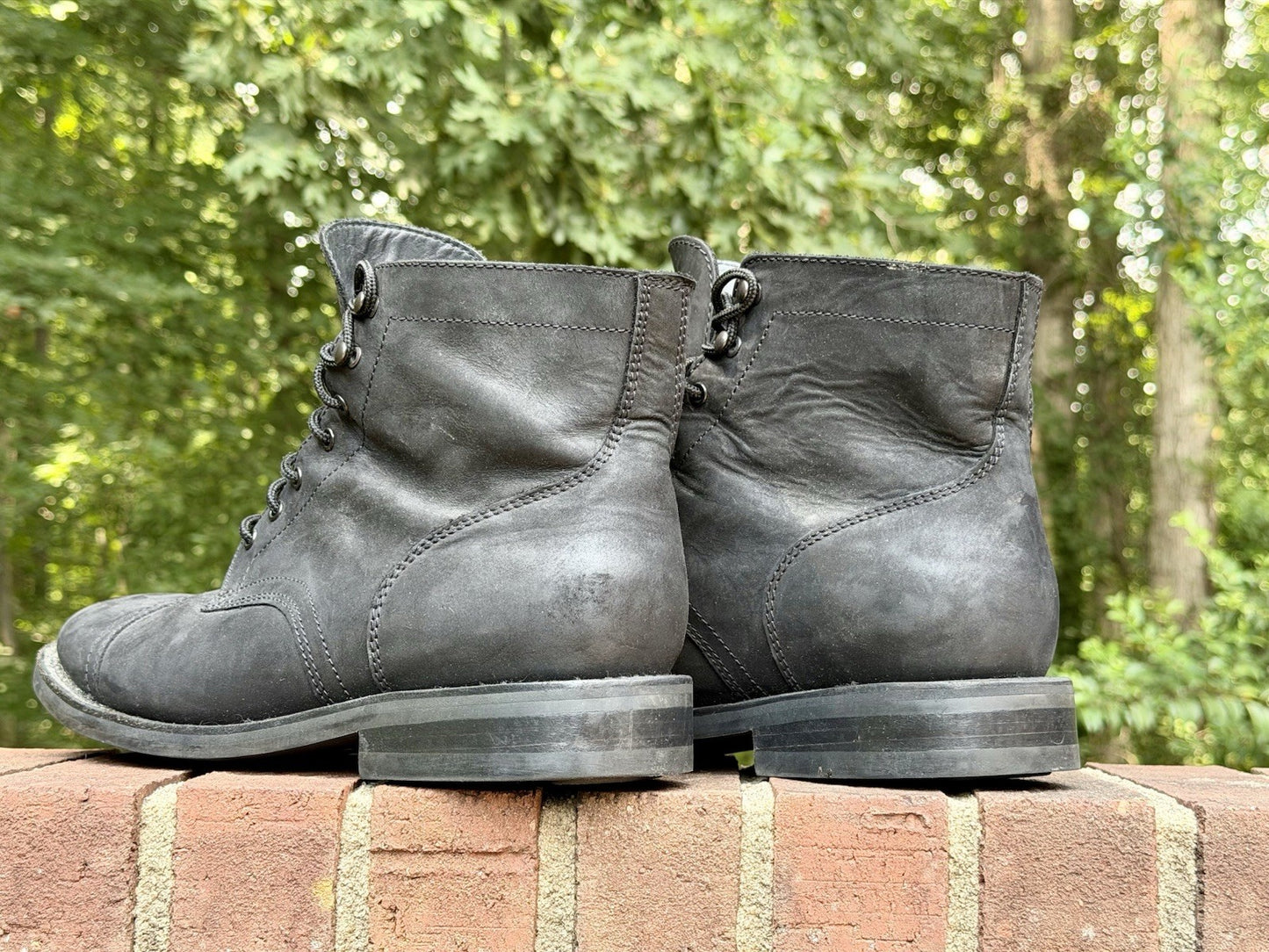Thursday Boot Co Captain Black Matte Leather Cap Toe Boots Men's Size 12 Regular