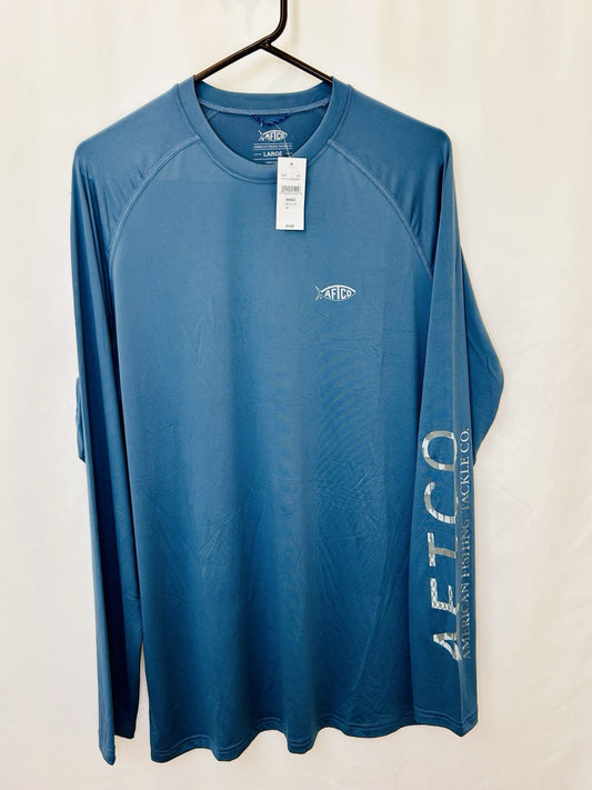 NWT AFTCO SAMURAI SUN SHIRT - MEN’S SIZE LARGE - BLUE