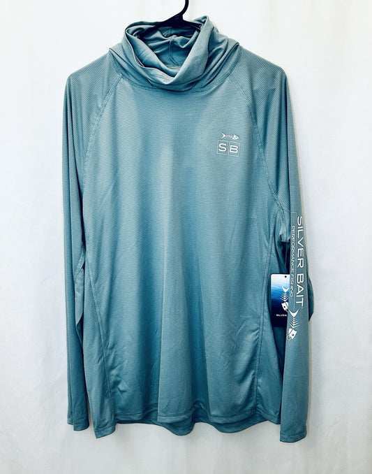 Silver Bait Mens Performance Long Sleeve Fishing Shirt/Size Large/Seafoam Green