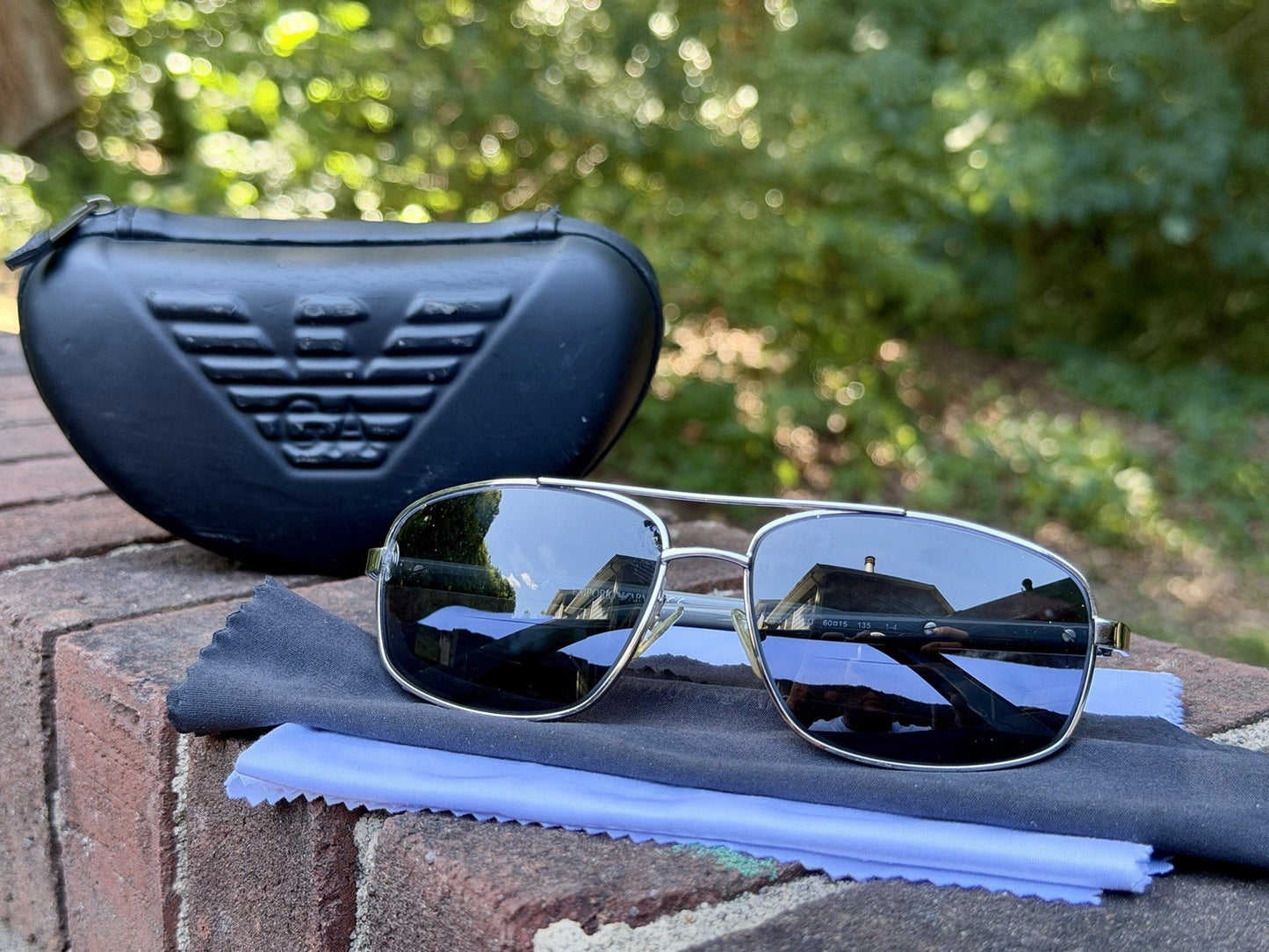 Emporio Armani EA9820/S Sunglasses Gunmetal 60 15 135 Men's w/ Hard Case