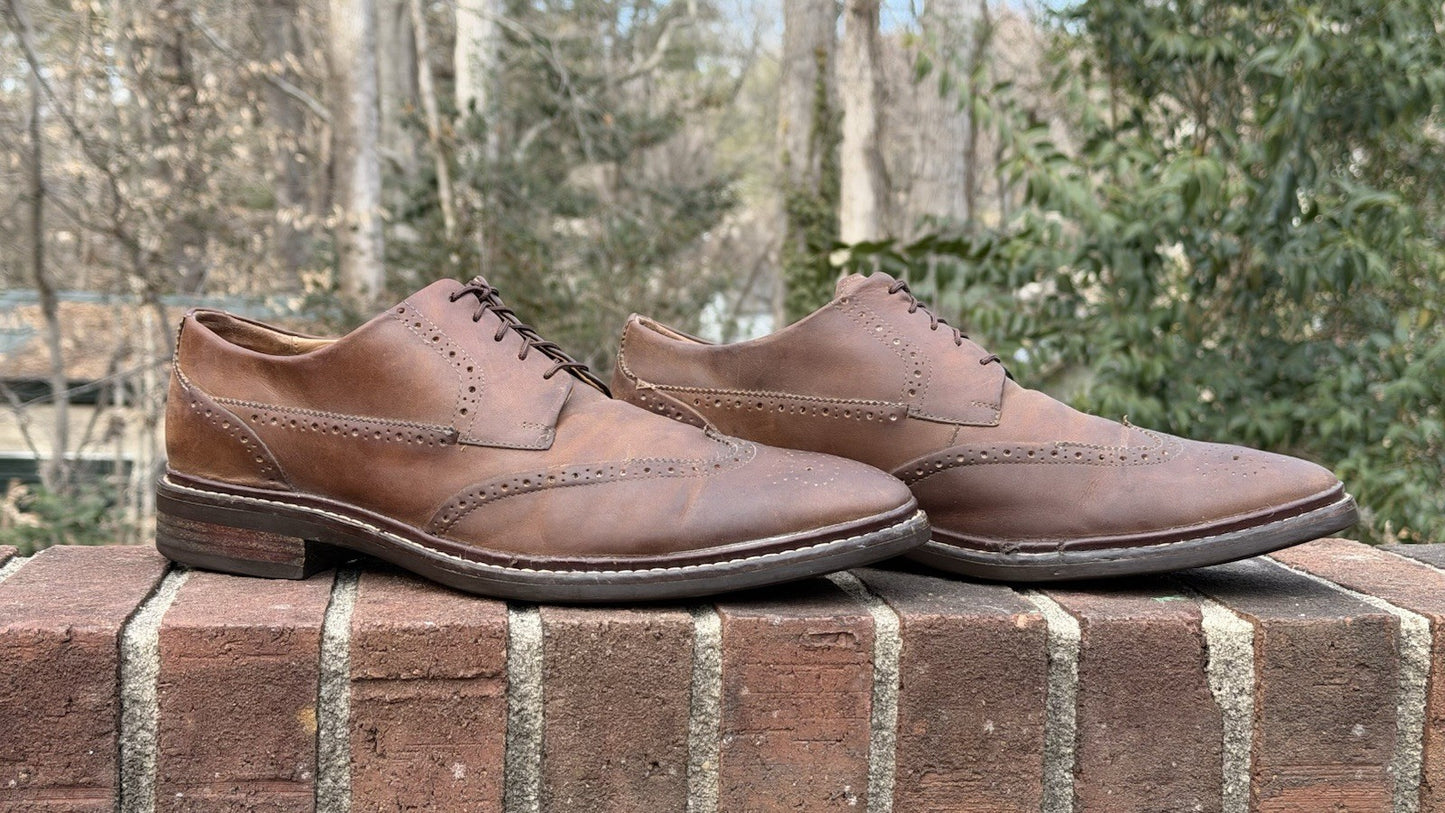Cole Haan Men's Warren Welt Wingtip Oxford Brown Leather Size 11.5 M