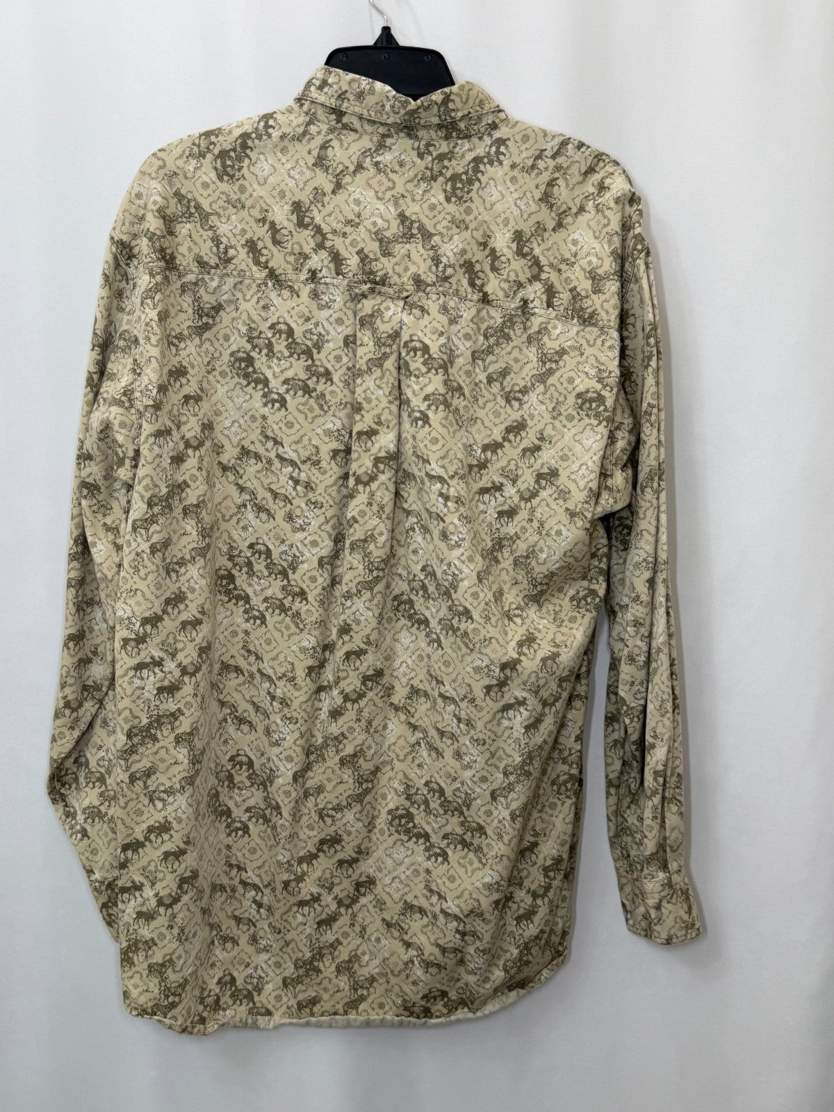 Woolrich Vintage Shirt Mens Large Wildlife All Over Print Bear Moose Cotton Peru