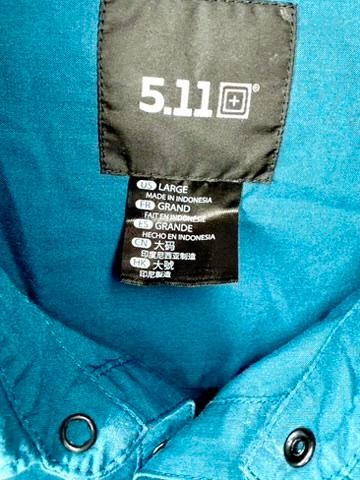 5.11 Tactical Shirt Mens Large Blue Long Sleeve Snap Button Casual Outdoor