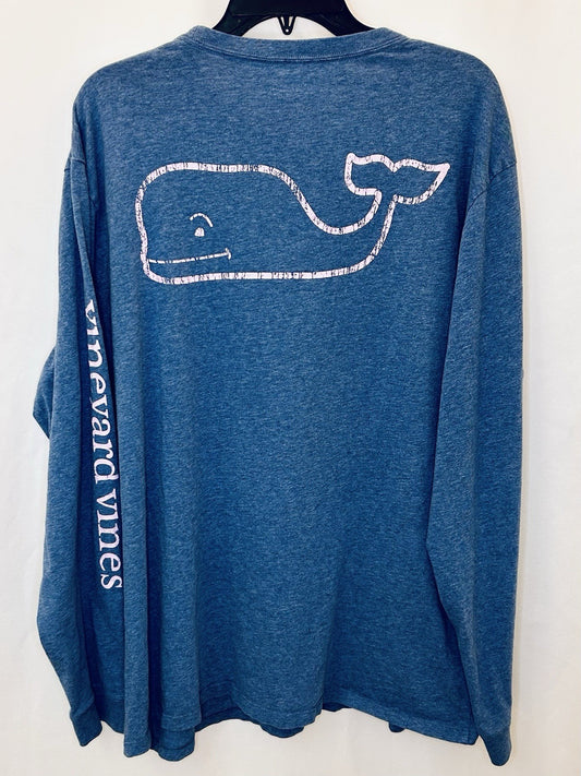 Vineyard Vines Men's XL Long Sleeves Shirt Blue With Pink Whale