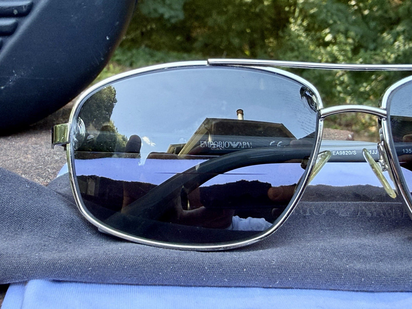 Emporio Armani EA9820/S Sunglasses Gunmetal 60 15 135 Men's w/ Hard Case