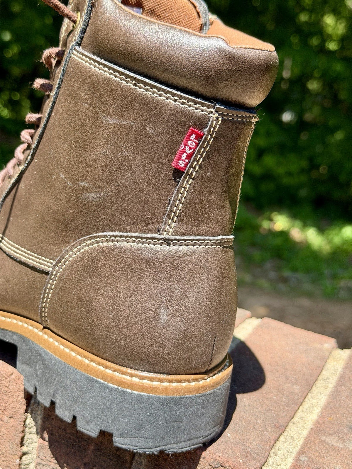 Levi's Mens Wyatt Brown Vegan Leather Lace Up Rugged Casual Boots Size 10 NEW
