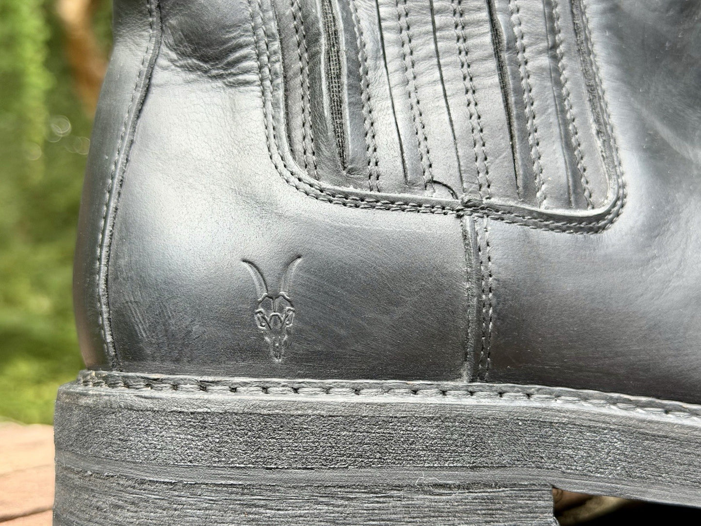 AllSaints Bloom Men's Chelsea Boots Washed Black Leather Lug Sole Size 46 US 13