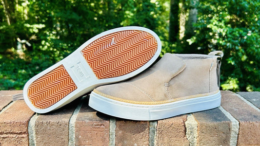 Toms Shoes Womens 7 Paxton Mid Cut Slip On Sneakers Brown Suede Back Zip Casual
