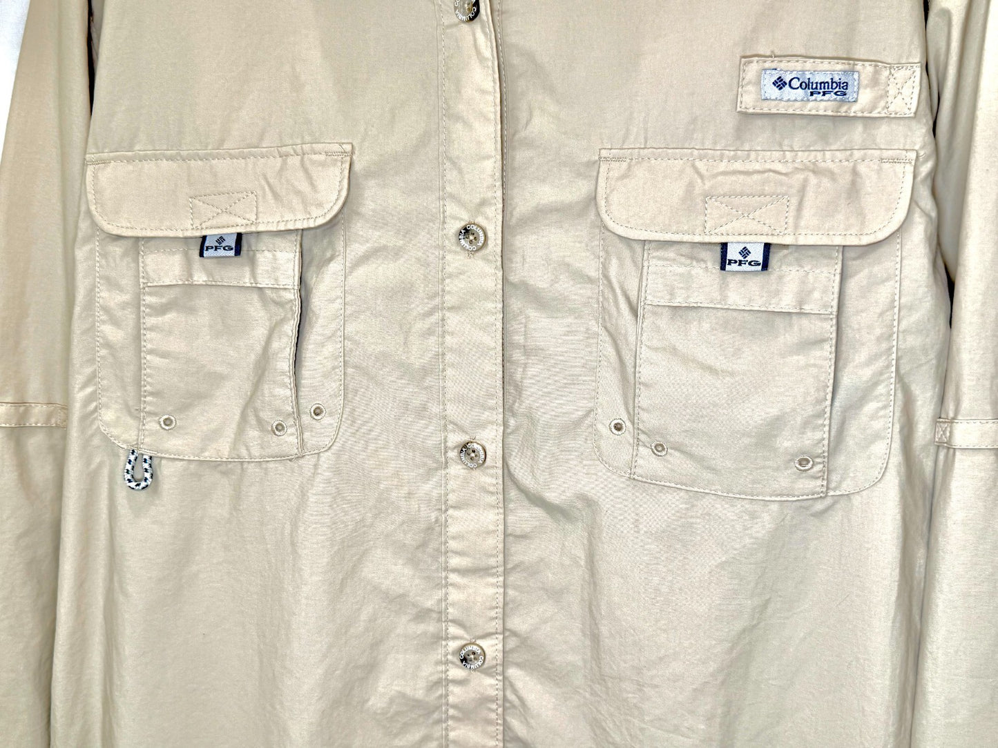 Columbia PFG Men's XL Tan Long Sleeve Button Up Fishing Hiking Vent Shirt