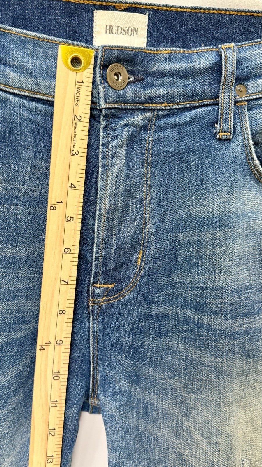 HUDSON SARTOR RELAXED SKINNY DISTRESSED DENIM JEANS / Men Sz 36x32 / Worn Once!