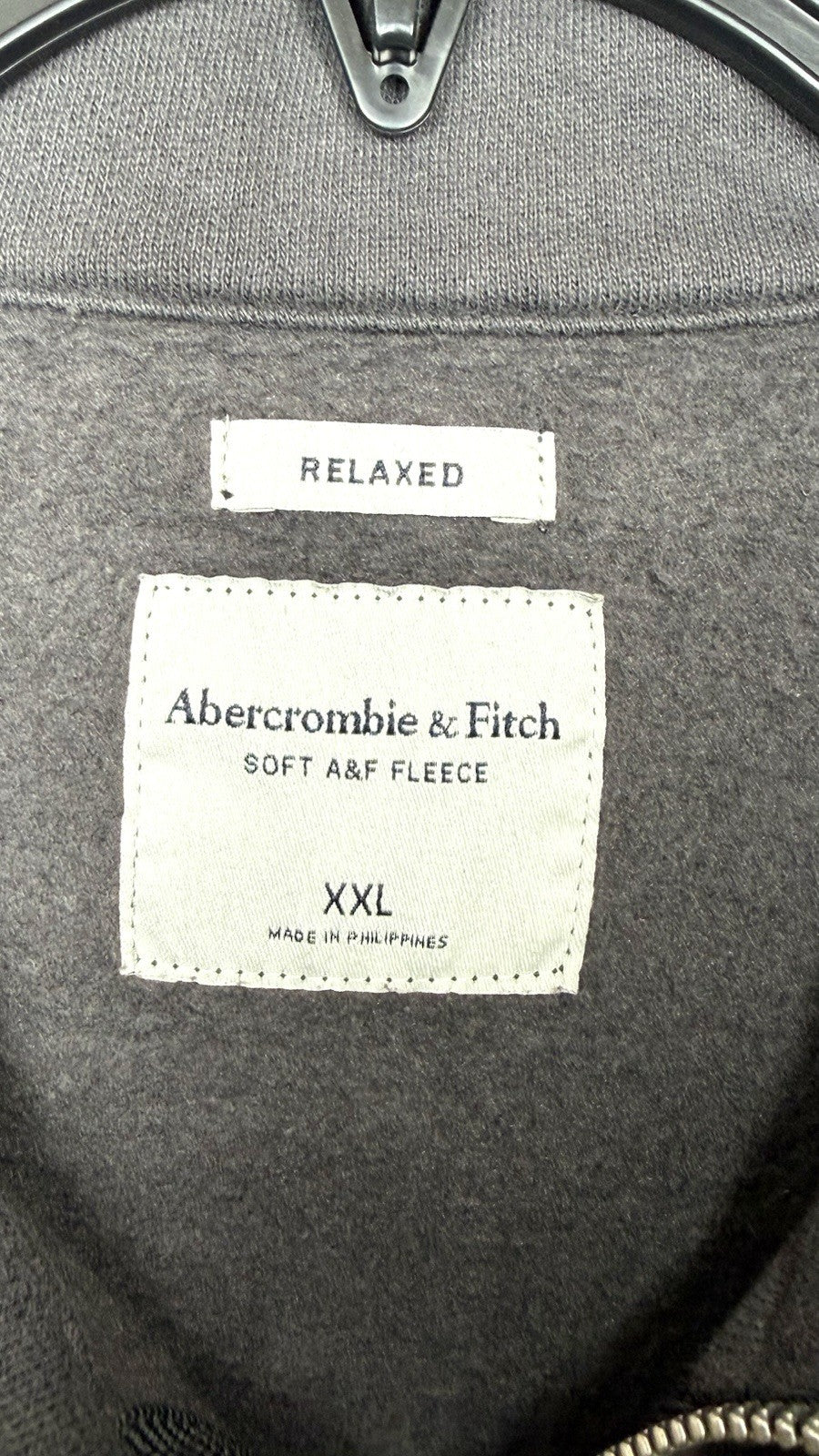 Abercrombie & Fitch Men's XXL Black Essential Half Zip Sweatshirt Moose Logo XL