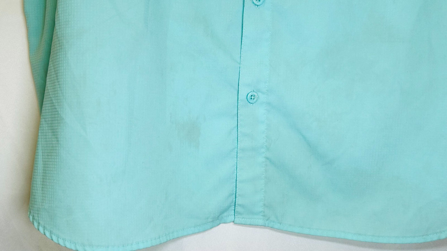 Columbia PFG Tamiami Teal Short Sleeve Vented Fishing Shirt Mens Size XXL
