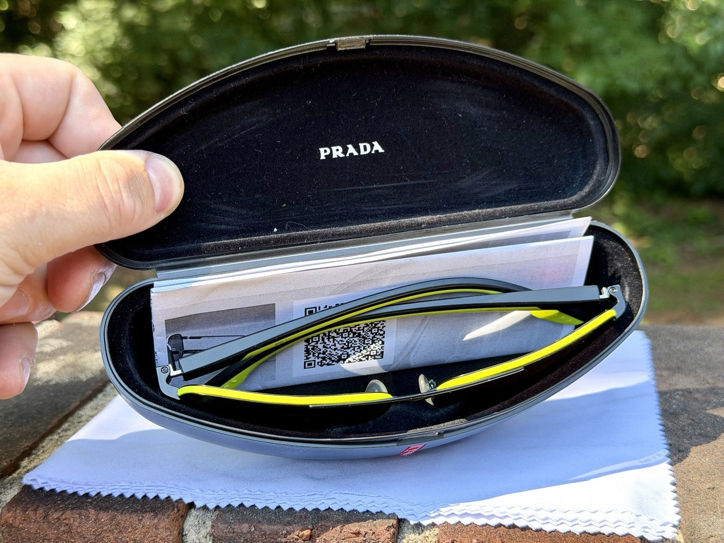 Prada Linea Rossa PS 50YS Sunglasses Matte Black Neon Yellow Aviator 62mm W/ COA