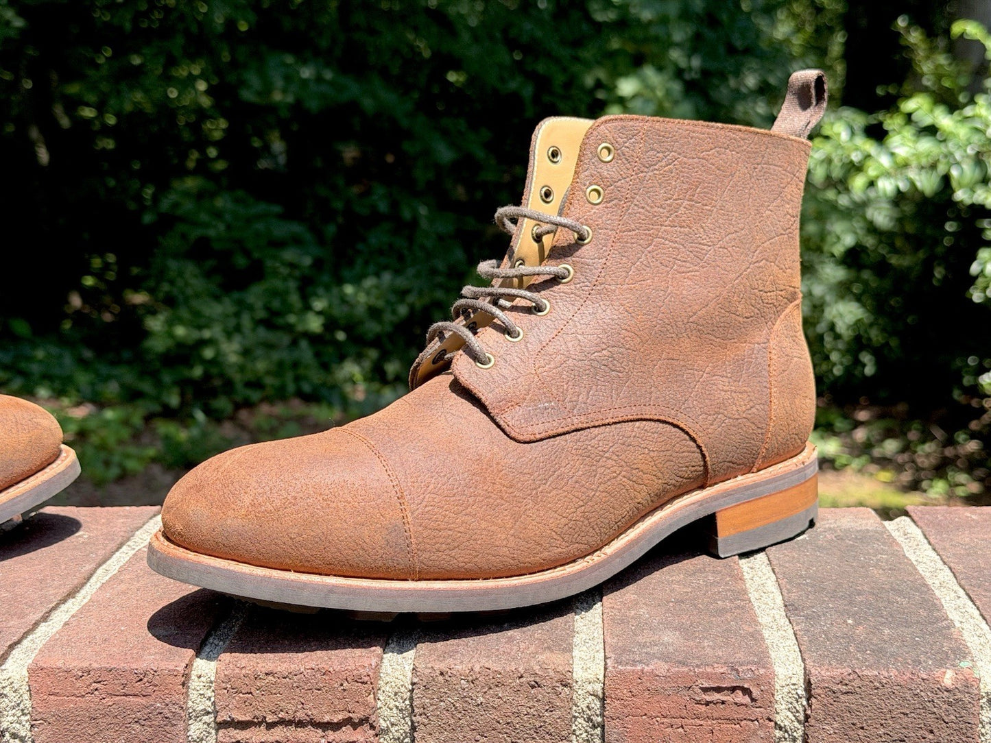 TAFT The Dragon Men Boots Size 10 Rust Brown Textured Leather Cap Toe NIB 952029