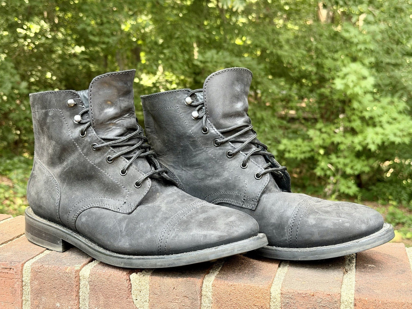 Thursday Boot Co Captain Black Matte Leather Cap Toe Boots Men's Size 12 Regular