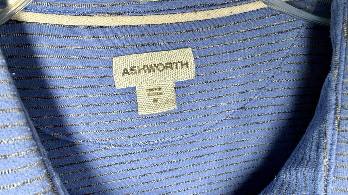 ASHWORTH EZ-TECH Mens M Blue Luxury Cotton Polo Shirt CAPE NEDDICK COUNTRY CLUB