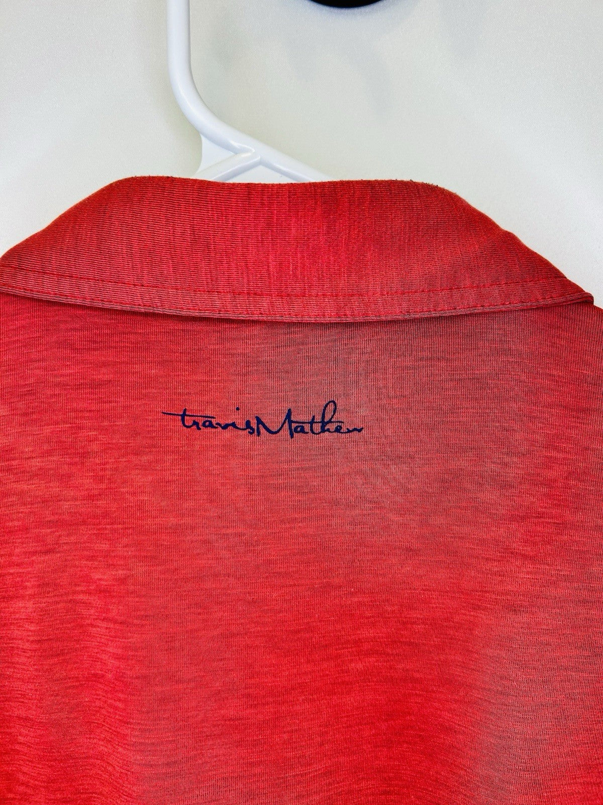 Travis Mathew Polo Shirt Red Golf Performance Pocket Mens Size Medium