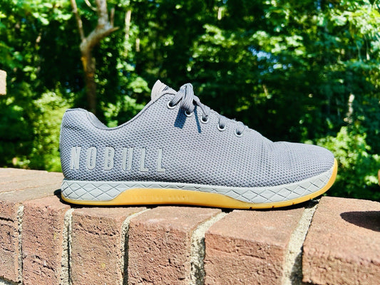 NOBULL Super Fabric Mens 11.5 Grey/Gum Running Athletic Sneakers Trainers Shoes