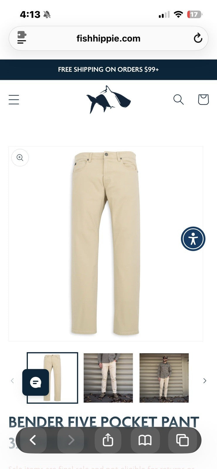 FISH HIPPIE CO. DUNEWALK 5 Pocket Stretch Pants 38x32 W38 L32 Tan / WORN ONCE!!