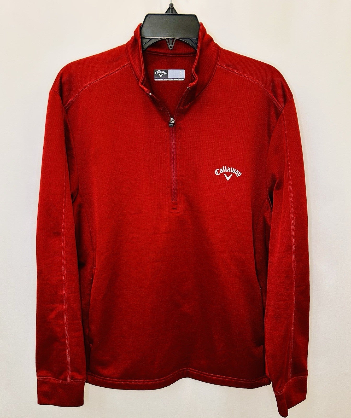 CALLOWAY MENS LONG SLEEVE RED QUARTER ZIP GOLF PULLOVER - SIZE M Medium