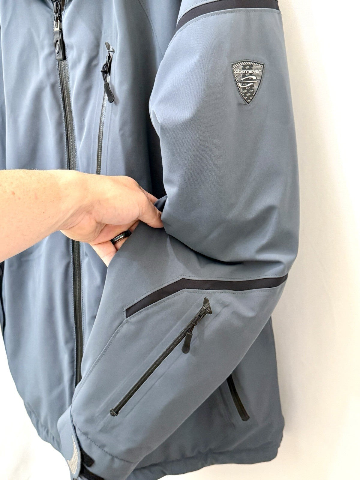 OBERMEYER PRIME Mens XL Ski Jacket RECCO HydroBlock Waterproof Slate Blue Coat