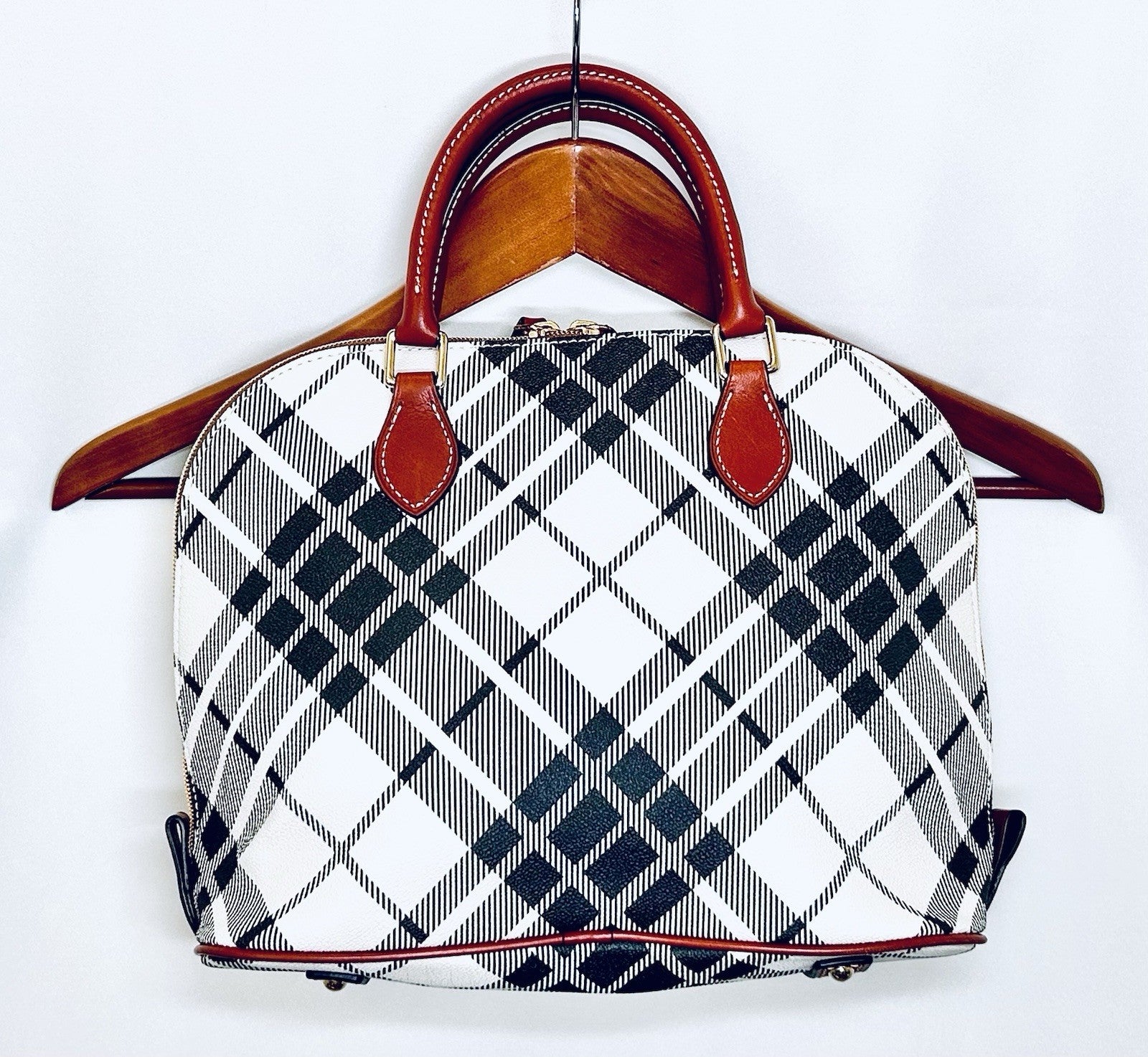 RARE!!! NWOT DOONEY & BOURKE Harding Zip Zip Satchel Plaid Medium Purse HandBag