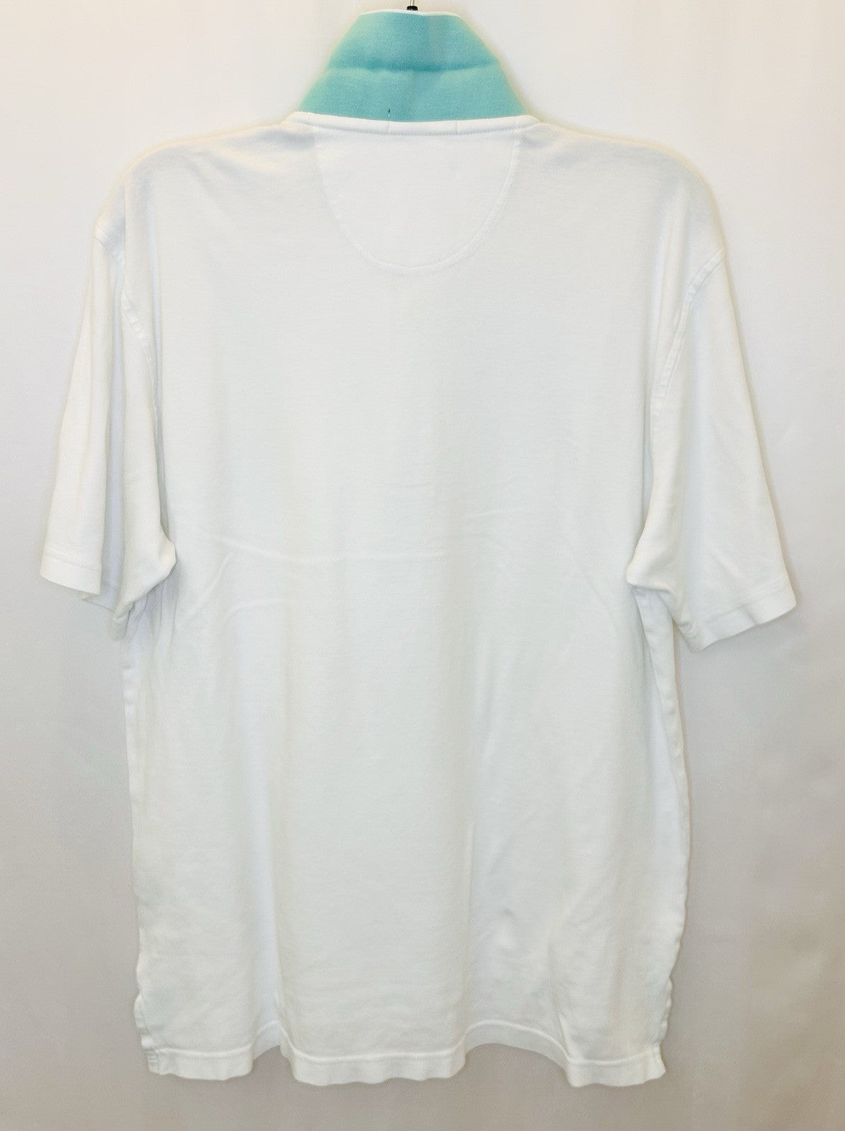 Alan Flusser Golf Shirt / White / Pearl Washed Cotton / Men’s L Large