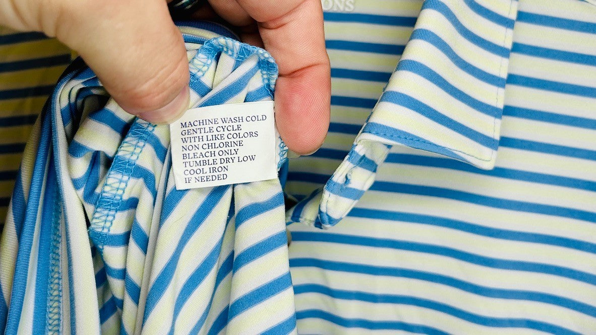 Harlestons Heritage Tailored Fit Striped Golf Polo Shirt Men’s Large Blue/Yellow