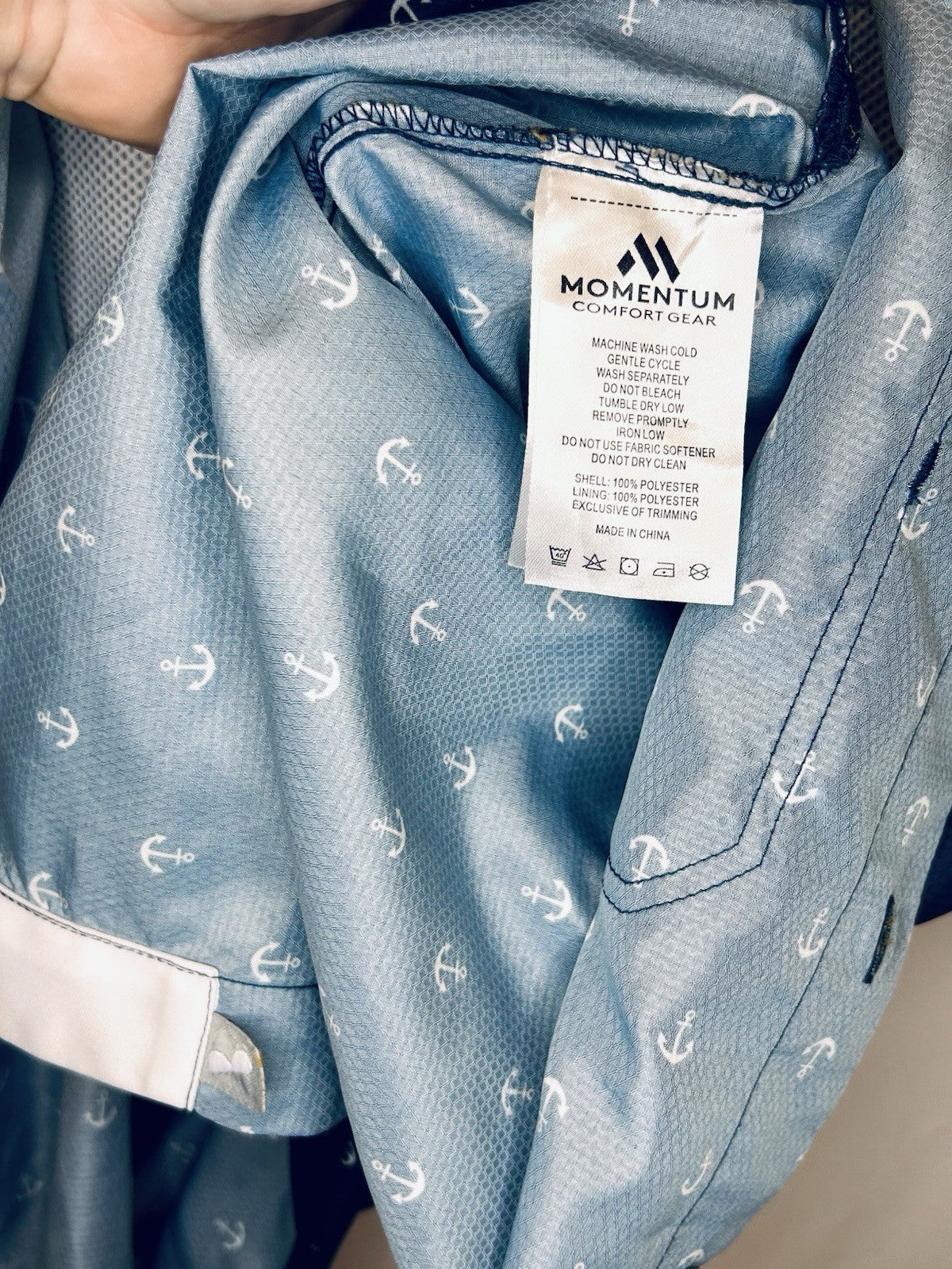 Momentum Comfort Gear Anchor Short Buttoup Shirt UPF 50 Fishing Men’s Large