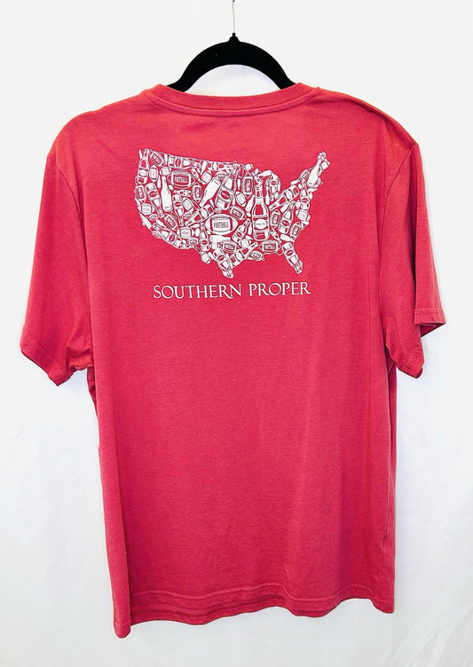 Southern Proper Game Day Short Sleeve T-shirt - Holly Berry - Men’s Medium