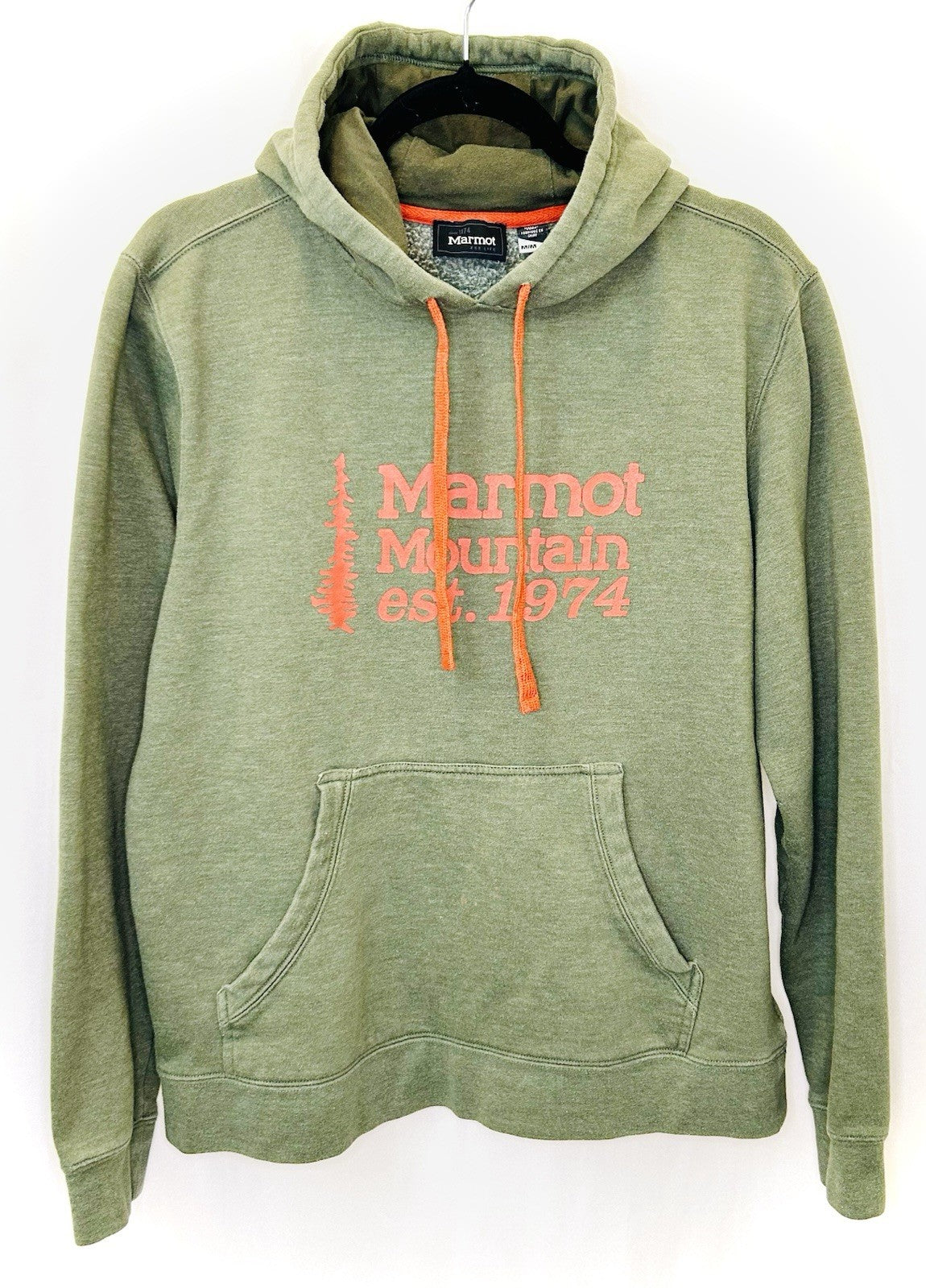 MARMOT Mountain Midweight Graphic Pullover Hoody , Green, Men's Medium