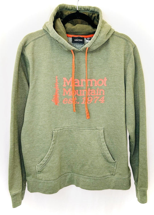 MARMOT Mountain Midweight Graphic Pullover Hoody , Green, Men's Medium