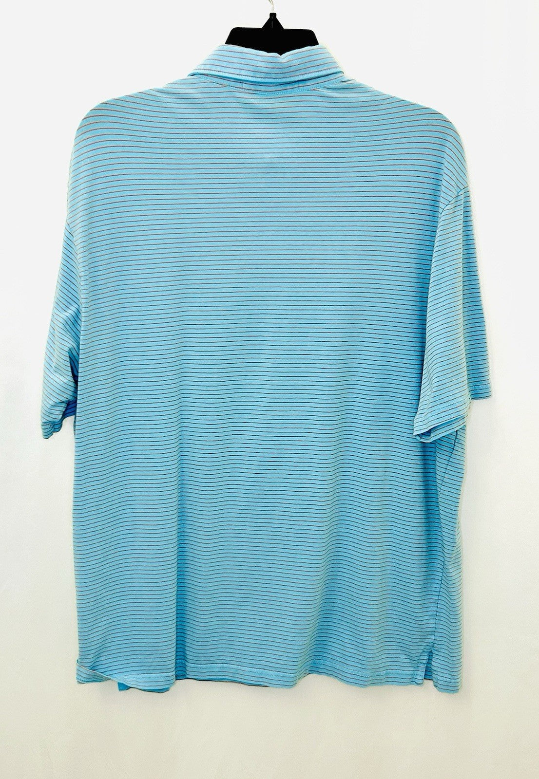 Cremieux Classics Golf Polo Men’s Large Baby Blue/Orange Striped